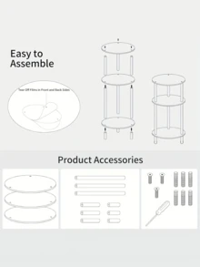 C-Shaped Transparent Acrylic Small Side Table, Acrylic Beverage Table, Modern Minimalist Living Room Sofa Side Table, Small Apartment Mini Coffee Table, Martini Glass Display Table, Bedside Storage Table, Multi-Functional Transparent Storage Table, Living Room Bedroom Balcony Corner Side Table, Small Space Acrylic Table, Nordic Style Home Decor Display Table - Multicolor - View 3