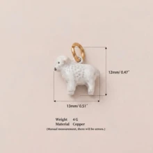 1个可爱动物吊坠，卡通绘画风格，珐琅釉工艺，14K镀金铜吊坠，适合DIY珠宝制作配件，例如手链、脚链、项链、身体链等，夏季 - 彩色 - 查看 16