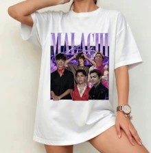 Malachi Barton Retro Star Collage T-Shirt | Gender-Neutral Oversized Fan Shirt Black White - White - View 6
