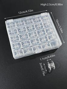 25個透明塑膠線軸附收納盒，耐用，適用於縫紉機捲線、縫紉與刺繡 - 塑膠梭芯 - 查看 7