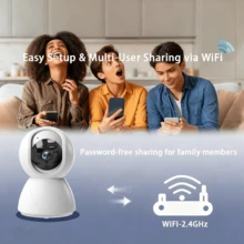 2HD 1080p 智能 2.4G WiFi 远程访问摄像头，婴儿监视器，婴儿/宠物/保姆监控摄像头，360° 旋转和倾斜，10 倍变焦，带彩色夜视、聚光灯、双向语音、报警、人工智能移动侦测功能，适用于宠物监控、室内外环境监控、家庭安防视频监控，支持 iOS 和安卓系统 - 彩色 - 查看 9