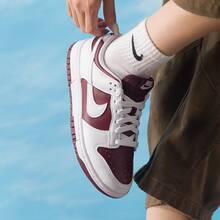 Giày thể thao Nike Dunk Dark Classic Style cổ thấp, mũi tròn, unisex, màu trắng và đỏ. - Trắng và đỏ - Xem 2