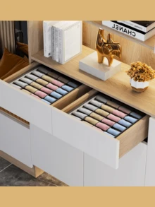 Juego de 6 cajas organizadoras para cajones y 24 cajas plegables para armario, ideales para guardar ropa interior, calcetines, sujetadores, pañuelos, corbatas y cinturones (30 * 34 * 10 cm) - Multicolor - Ver 2