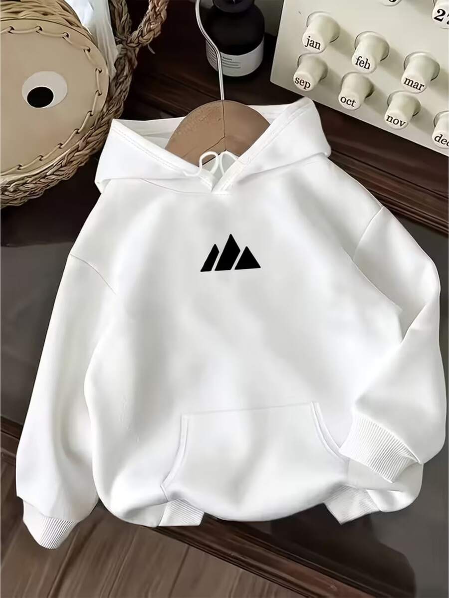 Women's Hoodie With Kangaroo Pocket, Casual Long Sleeve, Flannel Lined Cotton, Warm And Ideal For Winter - trắng - Xem 1