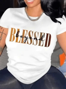 Palabras inspiradoras que expresan gratitud y energía positiva con un mensaje que invita a apreciar la vida desde el alma camiseta de mujer con estampado moderno casual para uso diario confortable y elegante - Blanco - Ver 1