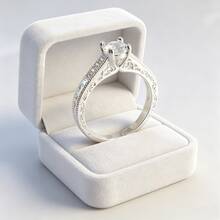 1 chiếc nhẫn nữ thanh lịch, mạ điện 925, có thể điều chỉnh kích cỡ, nhẫn đá Cubic Zirconia tối giản thời trang, quà tặng cho Ngày Valentine hoặc Ngày của Mẹ. - Bạc - Xem 1