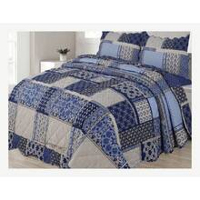 3 Piece Patchwork Reversible Bedspread Quilt Comfort Bed Throw Set Double & King - 阿茲拉克設計 - 查看 2