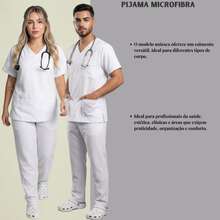Unisex Scrub Set Surgical Uniform Pajamas Cool Mesh - 白色 - 查看 4