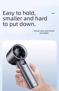 REMAX Powerful Bladeless Mini Fan With High-Speed Turbine, Portable For Outdoor Commuting, USB Rechargeable. - Handheld Fan - View 4