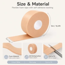 自粘泡沫门闩胶带，2.5厘米 x 5米 可裁剪，降低门关闭噪音 - Door Latch Foam Tape - 查看 4