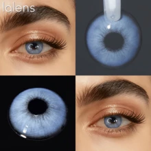 Lalens 1對全年適用 NVP HEMA 經典羅馬時代藍色 直徑14.2mm 基弧8.6mm 小瞳孔 自然美感韓系時尚設計 防UV 柔軟透氣舒適佩戴隱形眼鏡 適合女性女孩日常妝容 春季 Y2K風格 生日 學生返校禮物 適合所有臉型 - Rome BU - 查看 3