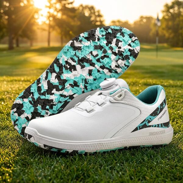 Chaussures de golf pour femmes, antidérapantes, chaussures de golf d'entraînement, blanches, légères avec crampons fixes, baskets de sport