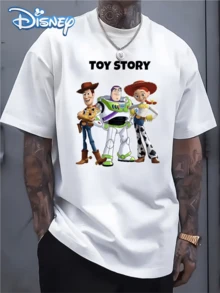 (Disney Licensed T Shirts)Disney PIXAR1 Toy Story Woody Buzz Jessie Trio Graphic Tee Men's Oversized Crew Neck Short Sleeve T-Shirt, Casual Streetwear With 3D Woody Buzz Lightyear Jessie Print, Iconic Toy Story Characters Loose Fit Casual Top, Mens Clothes, Men, Ropa De Hombre, Summer Clothes, Men Shirts, Graphic Tees, Disney Outfits Men, Graphic Tees, Camisetas Para Hombre, Camisas Para Hombre, Summer Outfits For Men, Father's Day Gift, Perfect Gift For Family And Friends, Which Are Necessary For Birthday Parties, Disney Shirts, Mens Clothes, Summer Clothes, Officially Licensed Disney T-Shirts, Disney Men's And Women's Spring/Summer Fashion Casual Short-Sleeve T-Shirts, Disney Top - 白色 - 查看 1