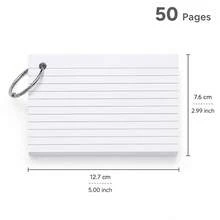 5 piezas Tarjetas en blanco portátiles con anillos sueltos, tarjetas de índice mini coloridas para aprendizaje de vocabulario, memo y planificación diaria, tarjetas de memoria de bolsillo, tarjetas de palabras de aprendizaje de 3 pulgadas, adecuadas para estudiantes y uso de oficina, se pueden colgar en bolsas - Unitalla - Ver 6