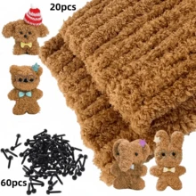 20 piezas de limpiapipas color caqui de 39 pulgadas, con set de 60 piezas de limpiapipas de chenilla esponjosa con ojos, narices y lazos, limpiapipas extra gruesos y de pelo largo, suministros de manualidades DIY, fáciles de moldear para manualidades de animales y proyectos DIY creativos - multicolor - Ver 14