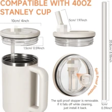 1pc 40oz Reusable Leak-Proof Splash-Proof Straw Lid, Suitable For Cups And Water Bottles - View 7