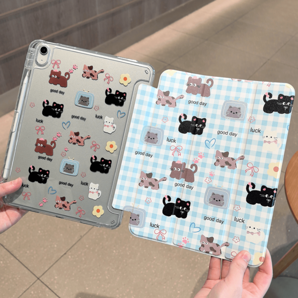适用于 Redmi Pad 2 11 英寸平板电脑的保护套，也适用于 Redmi Pad SE 11 英寸平板电脑，磁吸式闭合平面外壳，智能休眠/唤醒功能，三折支架，全方位保护，高透明亚克力后盖带笔槽，也适用于华为 MatePad SE 11 英寸平板电脑的保护套