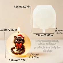 聖誕創意限量黑貓球形蠟燭矽膠模具 自製桌面裝飾蠟燭 香氛石膏通用家用 聖誕貓咪香氛蠟燭手工模具 聖誕蝴蝶結黑貓浮雕球形石膏蠟燭模具 營造聖誕氛圍家居裝飾 可重複使用 適合送給家人朋友的聖誕禮物 - A-白色 - 查看 10
