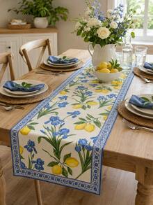 1pc Natural Linen Blended Table Runner, Multipurpose Table Runner Suitable For Spring/Summer Events, Weddings, Daily Kitchen Use, Outdoor Picnics And Parties, Suitable For All Seasons Tabletop Decor - Multicolor - View 2