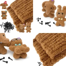 20 piezas de limpiapipas color caqui de 39 pulgadas, con set de 60 piezas de limpiapipas de chenilla esponjosa con ojos, narices y lazos, limpiapipas extra gruesos y de pelo largo, suministros de manualidades DIY, fáciles de moldear para manualidades de animales y proyectos DIY creativos - multicolor - Ver 9