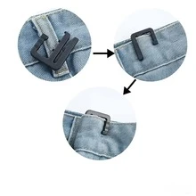 Bộ khóa thắt lưng điều chỉnh được, đai nịt eo quần jean có thể tháo rời, không cần may nút cài, phù hợp với quần jean, váy và quần tây, chất liệu nhựa - Màu đen - Nhiều màu - Xem 4