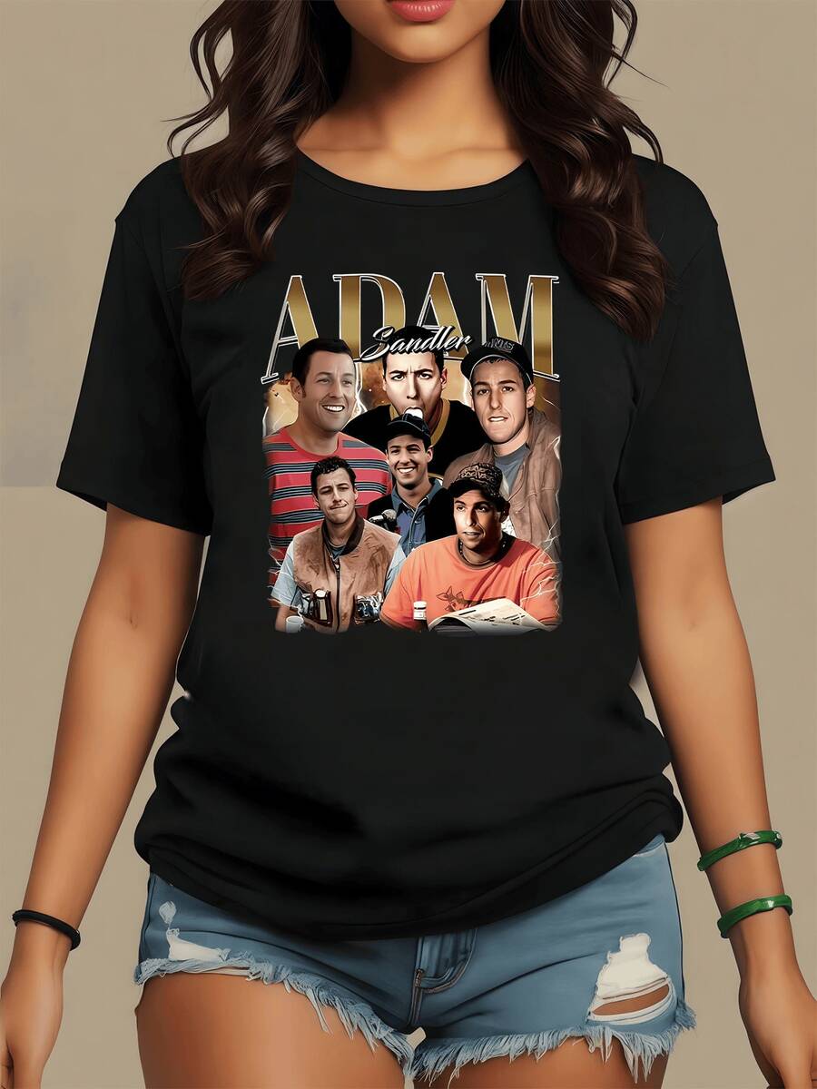 Retrato artístico que muestra un grupo de amigos con diferentes estilos de ropa simbolizando diversión compañerismo y juventud camiseta de mujer moderna casual cómoda para uso diario - Negro - Ver 1