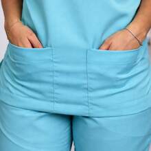 Unisex Scrub Set Surgical Uniform Pajamas Cool Mesh - Green - View 7