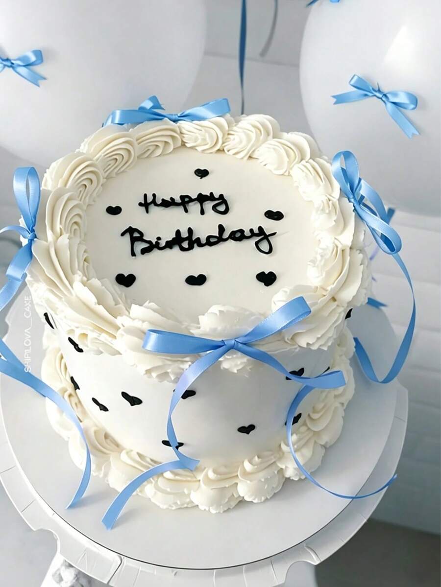 30个蓝色蝴蝶结蛋糕装饰，DIY蝴蝶结蛋糕装饰，生日派对装饰，周年纪念生日婚礼蛋糕装饰，节日礼物装饰，烘焙蛋糕和甜点蝴蝶结装饰，派对小礼物，生日派对餐桌装饰