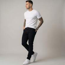 Cheap Basic Men's Jeans With Elastane - On - C/01 - View 1