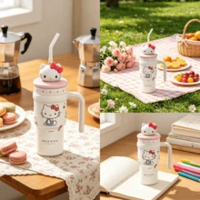 Miniso Sanrio Hello Kitty Cinnamoroll Kuromi Cold Drink Cup Cute Cartoon Thermos Cup Large Capacity Stainless Steel Insulated Cup Tumbler Outdoor Portable Water Bottle 700ml/24oz - Multicolor - View 7