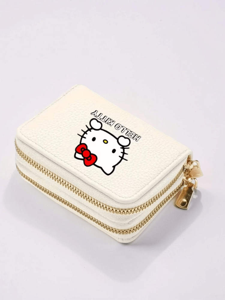 SANRIO 1 chiếc ví ngắn Hello Kitty, ví da PU in hình hoạt hình dễ thương có khóa kéo đựng thẻ, thích hợp sử dụng hàng ngày cho nữ. - Nhiều màu - Xem 8