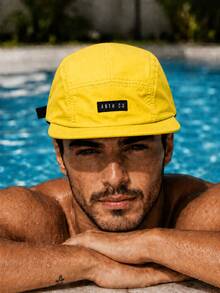 Anth Co Strapback Original New 5 Panel Waterproof Straight Brim Cap - Kunyit - View 2
