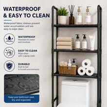Over The Toilet Storage,3-Tier Over The Toilet Storage,Bathroom Storage Rack, Waterproof And Easy To Clean, Suitable For Most Toilets, Space-Saving, And Easy To Assemble. - Black - View 5
