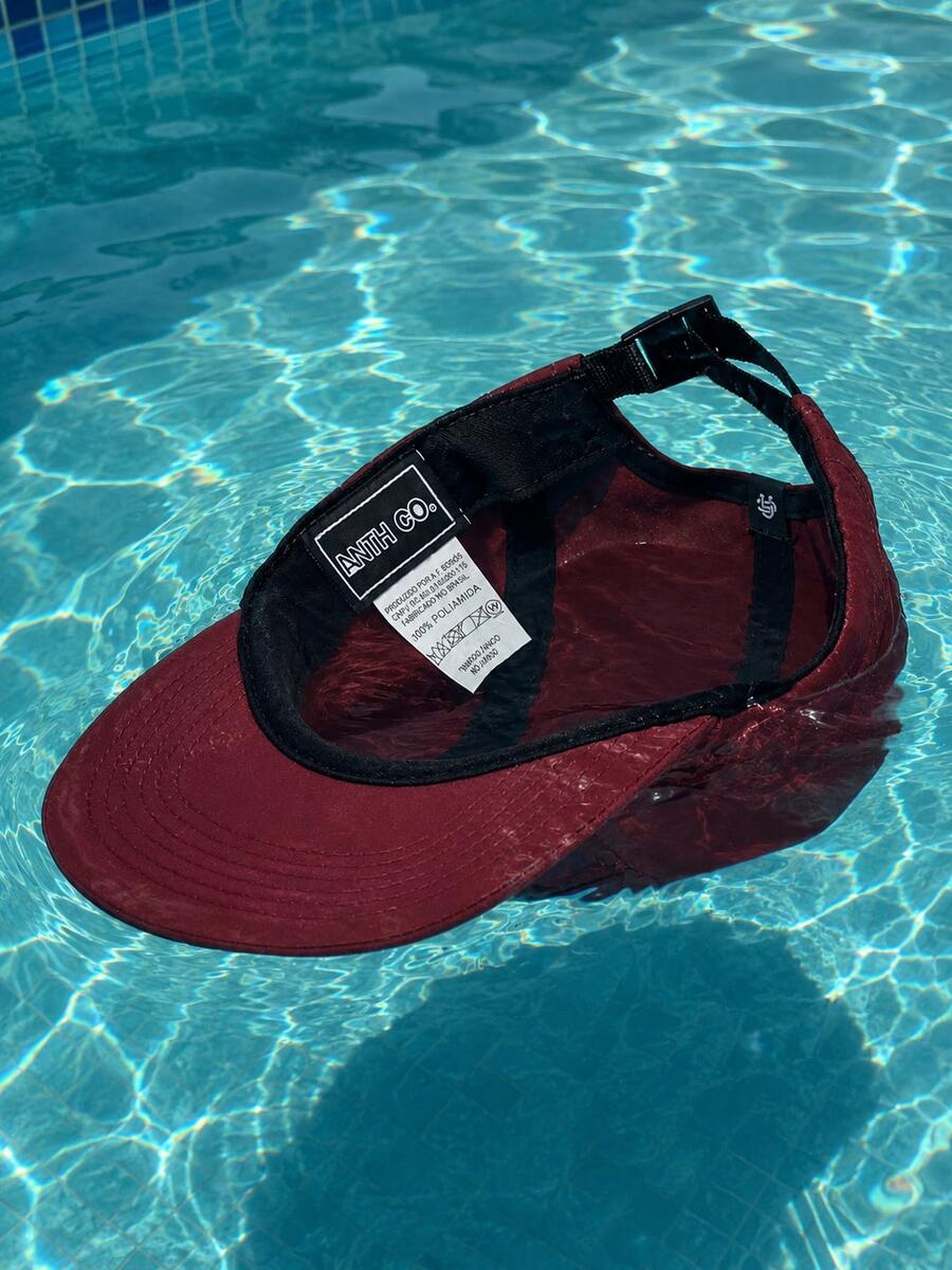 Anth Co Strapback Original New 5 Panel Waterproof Straight Brim Cap - Maroon - View 1