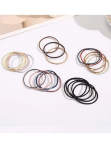 100/10 Stück mehrfarbige Haarbänder, geeignet für Frauen, hoch elastische, nicht schädigende Haarbänder. Mehrere Farben geeignet zum Kombinieren mit verschiedenen Outfits, multifunktionale Haaraccessoires, geeignet für Campus, Büro, Einkaufen, können auch als aufmerksames kleines Geschenk für Freunde verwendet werden - Verschiedenfarbig - Übersicht 3