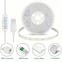 3-60Ft Decorative LED Strip Lights, 3 Color Temperatures Warm White/Natural White/Cool White, USB Powered, Cuttable, Dimmable, With Button On-Off For Bedroom, Stairs, Wardrobe, Mirror, Living Room Decor, Festival Party - Three Color Temperatures - View 6