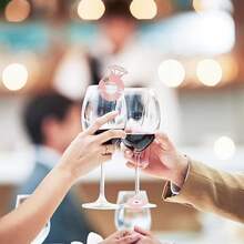 50pcs Paper Diamond Ring Decorations With Wine Glass Tags, Suitable For Wedding, Restaurant And Birthday Party Decor - Multiple Styles - View 5