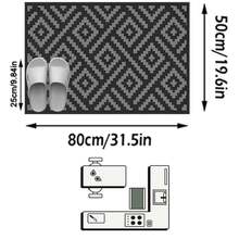 1pc Nordic Modern Classic Geometric Rhombus Pattern Outdoor Rug/Carpet/Area Rug/Doormat, Suitable For Entryway, Balcony, Garden, Outdoor, Patio, Living Room, Soft And Machine Washable, Home Decor - Multicolor - View 15