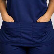 Unisex Scrub Set Surgical Uniform Pajamas Cool Mesh - Navy Blue - View 7