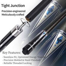 Carbon Fiber Pool Cue, 2 Pieces Billiard Cue Stick, 12.5mm Tip, 146cm, Practice & Beginners - Multicolor - View 4