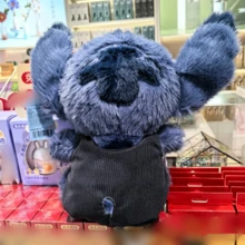 Miniso Stitch 毛絨娃娃 可愛動漫填充玩偶 穿著吊帶褲連帽衛衣聖誕生日禮物 男孩女孩適用 家居房間裝飾配件 抱枕 - 藍色 - 查看 8