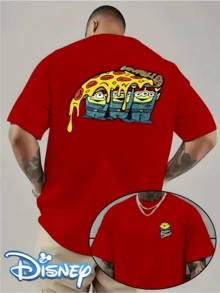 (Disney Licensed T Shirts)Disney PIXAR1 Toy Story Pizza Planet LITTLE GREEN11 Men Aliens Under Pizza Graphic Tee Men's Oversized Crew Neck Short Sleeve T-Shirt, Casual Streetwear With Funny Pizza Alien Trio Print, Cartoon Toy Story Double-Sided Loose Fit Tee, Mens Clothes, Men, Ropa De Hombre, Summer Clothes, Men Shirts, Graphic Tees, Disney Outfits Men, Graphic Tees, Camisetas Para Hombre, Camisas Para Hombre, Summer Outfits For Men, Father's Day Gift, Perfect Gift For Family And Friends, Which Are Necessary For Birthday Parties, Disney Shirts, Mens Clothes, Summer Clothes, Officially Licensed Disney T-Shirts, Disney Men's And Women's Spring/Summer Fashion Casual Short-Sleeve T-Shirts, Disney Top - 紅色 - 查看 1