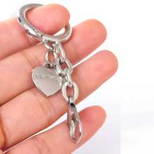 2pcs Heart Shaped Keychain, Love Couple Keychain With Lobster Clasp And Chain, Metal Gold Color DIY Jewelry Accessory - Multicolor - View 2