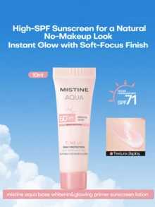 MISTINE 1 buah Primer Makeup Pencerah Berbasis Air, Lotion Tabir Surya, Krim Pelindung Matahari Pelembap Pemutih SPF50+ PA++++ Cocok untuk Perlindungan Matahari Sehari-hari dan Aktivitas Luar Ruangan, Hadiah Sempurna untuk Pacar - MultiWarna - View 12