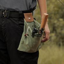 1pc Outdoor Foraging Bag, Harvesting Storage Bag, Portable Multi-Function Canvas Waist Bag, Tool Bag, Camping Storage Bag - Multicolor - View 5