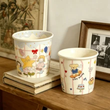 1pc Cartoon Ceramic Storage Jar, Utensil Holder, Suitable For Kitchen Storage, Tableware Storage, Home Decor, Back To School Supplies, Holiday Gifts - View 2