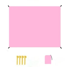1pc Extra Large Beach Blanket, Oversized Beach Towel, Foldable Picnic Mat With Pocket, Lightweight Portable Beach Mat, Quick Dry Outdoor Picnic Blanket, Durable Anti-Sand Beach Towel, Suitable For Picnic, Travel, Camping And Hiking, Allowing You To Fully Enjoy Beach Time Uninterrupted (Size 100*145cm→300*300cm, Comes With 1 Storage Bag And 4 Ground Stakes) Can Be Used Year-Round, Space-Saving, Easy To Carry. - Hot Pink - View 67