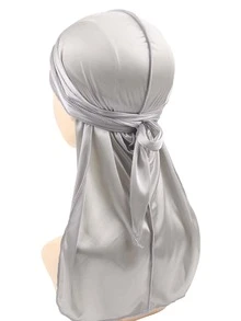 1pc Men's Satin Pirate Hat Bandana, Made Of Smooth Artificial Silk Fabric, Street Hip-Hop Style, Adjustable Back Strap Design, Anti-Frizz And Anti-Static; Suitable For Daily Outings, Sports, Hair Care, As Well As Parties Or Festival Holidays. Multi-Color Options, Balancing Practicality And Personalized, Easily Create A Neat And Fashionable Street Look - Multicolor - View 11