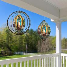 10-Inch Handmade Rotating Guadalupe Virgin Mary Decoration - Durable Iron Dynamic Garden Decor With Angel Wings, Color-Changing Painted Effect For Outdoor/Hanging, Suitable For Christmas, Patio, Garden (Mexican Style) (Pendant Not Included), Random Style - Multicolor - View 6