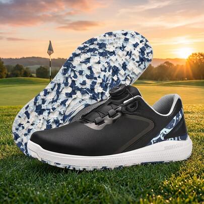 Women's Golf Shoes, Anti-Slip Grip, Training Golf Shoes, White, Lightweight Fixed Spikes Sports Sneakers
